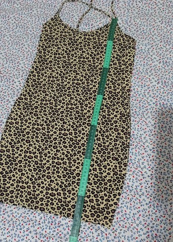 Kahverengi Leopar Desenli Mini Elbise - Görsel 2