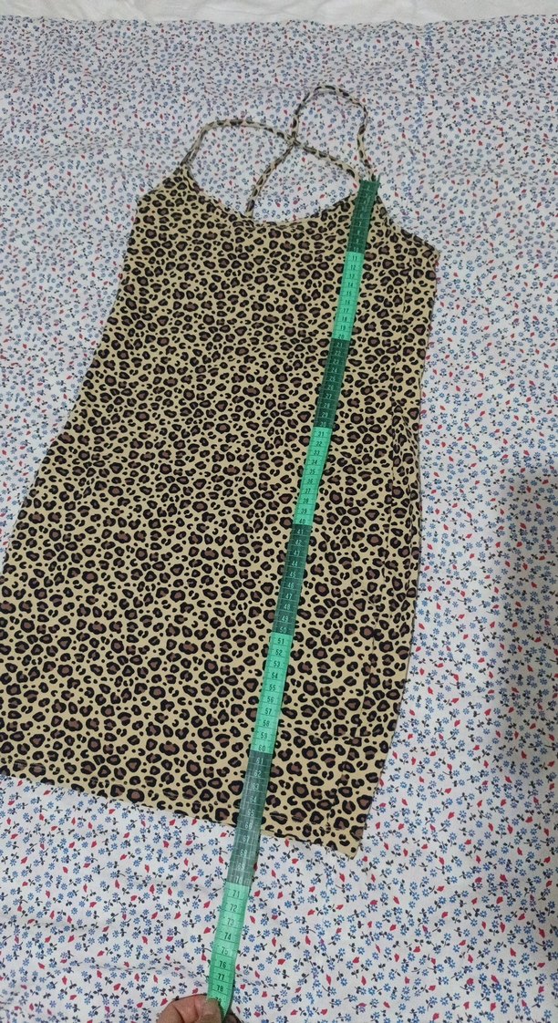 Kahverengi Leopar Desenli Mini Elbise - Görsel 2