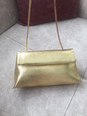 Mango gold askılı çanta