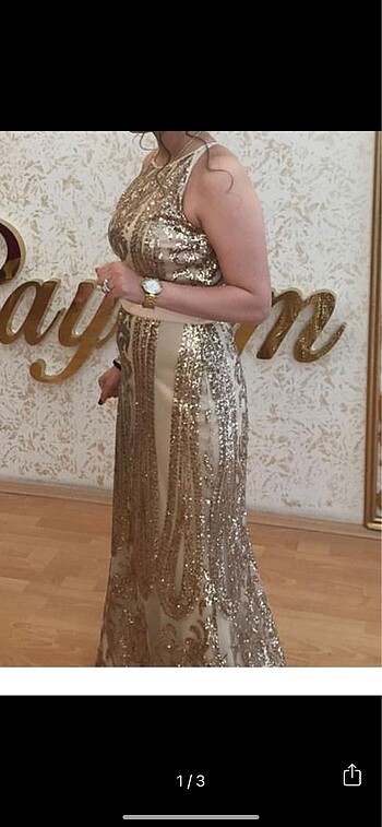 Gold gece elbisesi abiye