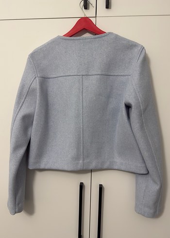 Zara marka Düğmeli Gri Mini Kadın Ceket - Görsel 2