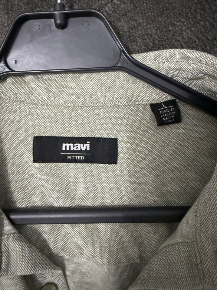 Haki Erkek Keten Uzun Kollu Gömlek - Görsel 2