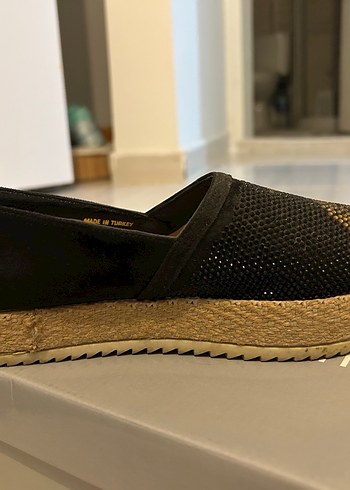 Hotiç Payetli Yılan Desenli Platform Topuklu Kadın Espadril - Görsel 6