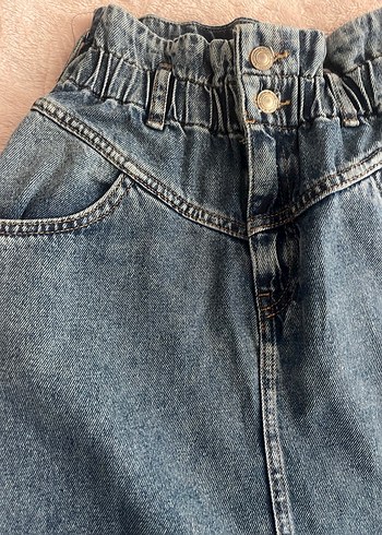 Kadın Mavi Midi Kot Etek - Görsel 3