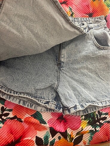 Mavi Jeans Şort etek kot buz mavi cepli