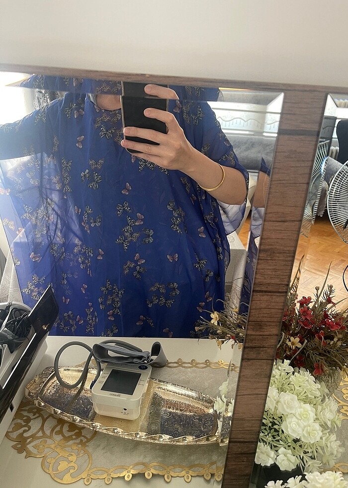 Kelebek desenli biki üstü pareo - Görsel 3