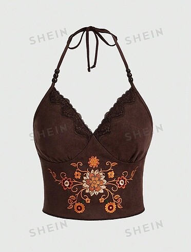 Shein kahverengi crop