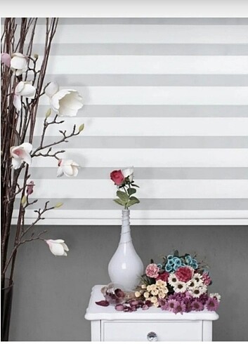 BEYAZ BAMBU İTHAL ZEBRA STOR PERDE GÜNEŞLİK ETEK DİLİMSİZ 