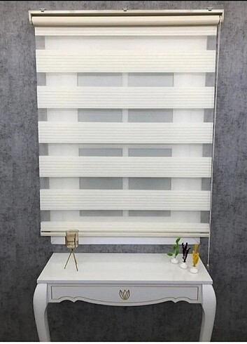 140x200Krem Plise zebra stor perde 