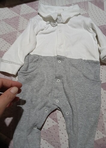 3-6 Ay Beden beyaz Renk Bebek tulum