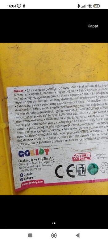  Salıncak
