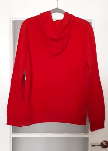 Kırmızı Fermuarlı Uzun Kollu Sweat Hırka - Görsel 2