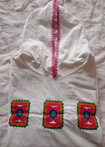 Nakışlı Beyaz Kadın Sweatshirt - Görsel 2