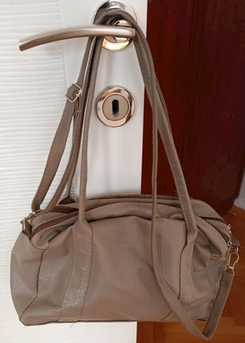 Bej Suni Deri Kadın Çanta Tokalı yeni - Görsel 2