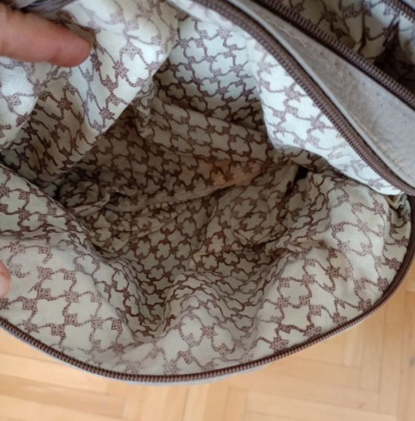 Bej Suni Deri Kadın Çanta Tokalı yeni - Görsel 4