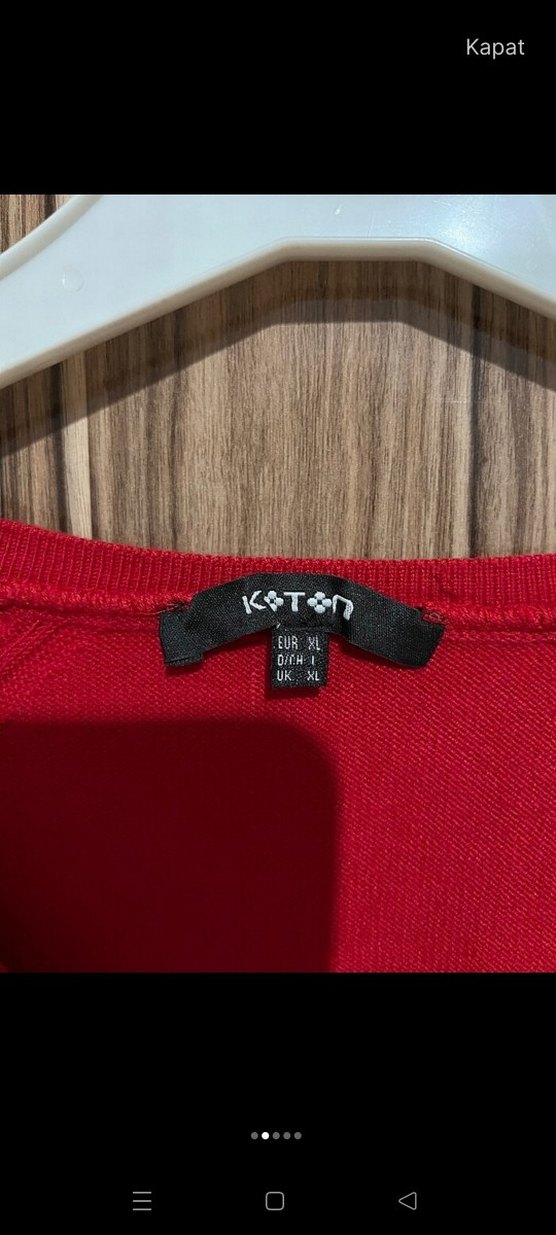 Kırmızı V Yakalı Koton marka Kadın Hırka - Görsel 2