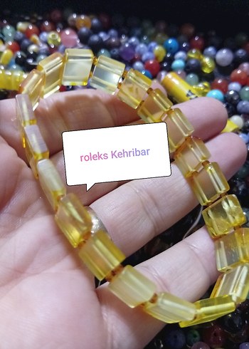 Bohem Tarzı Sarı Kehribar Bileklik