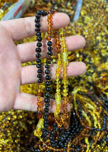 American Vintage kehribar bebek ve yetişkin kolye