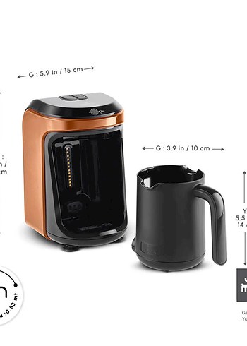 Karaca Hatır Hüps Aroma Sütlü Türk Kahve Makinesi Bronze - Görsel 2