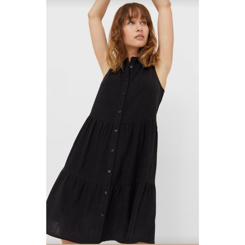 Stradivarius Siyah Gömlek Elbise - Görsel 3