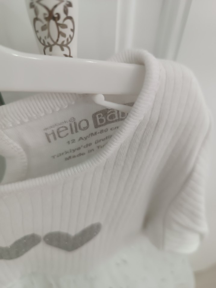 Uzun Kollu Beyaz Kız Çocuk Elbise - Görsel 2