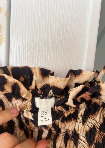 H&M Leopar Desenli Uzun Askılı Elbise