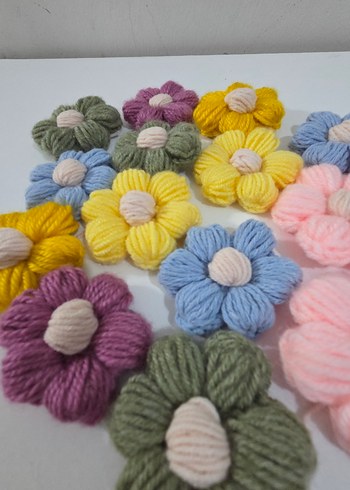 Renkli Örgü Çiçek papatya motif - Görsel 4