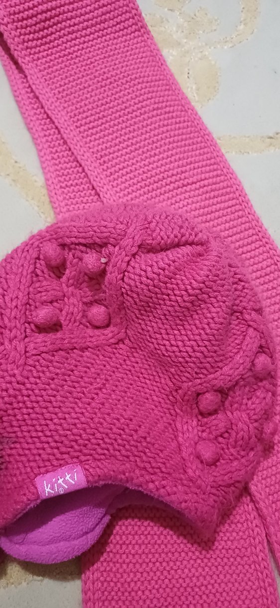 Pembe Örgü Çocuk Bere ve Atkı Takımı - Görsel 5