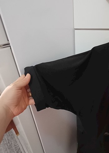 Kısa Kollu Siyah Midi Tulum - Görsel 7