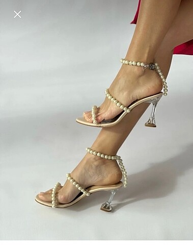 Zara incili topuklu ayakkabı