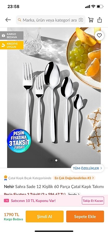 Çatal kaşık seti