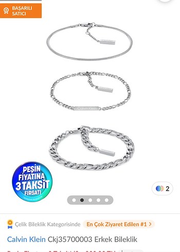 Calvin Klein Erkek Siyah Çelik Bileklik