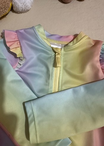 H&M Kız Çocuk Pastel Renkli Uzun Kollu Mayo