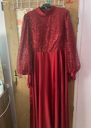Bordo abiye 52 beden