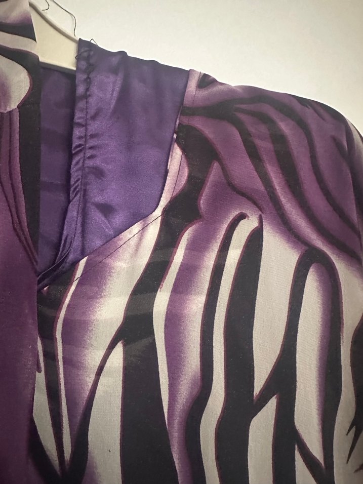 Mor Bağlamalı Uzun Kadın Elbise - Görsel 3