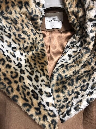 42 Beden Camel leopar yakalı 42
