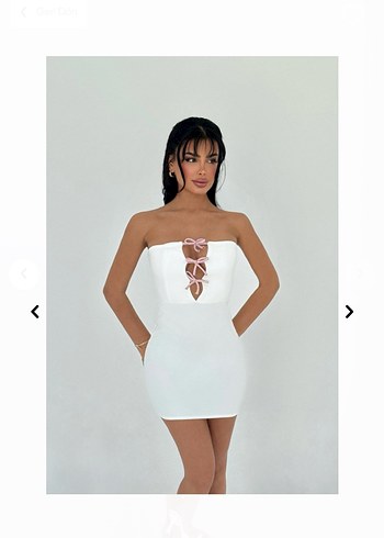 Beyaz Straplez Mini Elbise