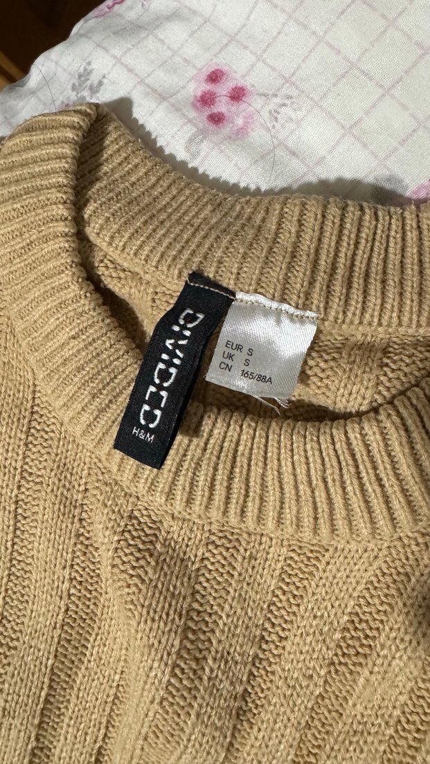 H&M Bej Örgü Kadın Triko Kazak - Görsel 2