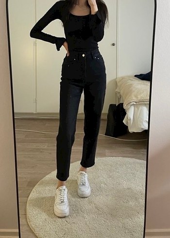 Siyah Mom Jean - Görsel 3