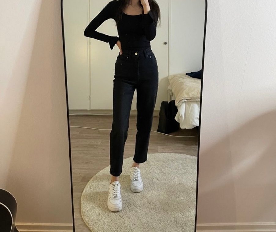 Siyah Mom Jean - Görsel 3