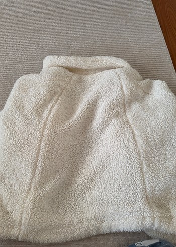 Bej Peluş Kadın Ceket Notched Yaka - Görsel 4