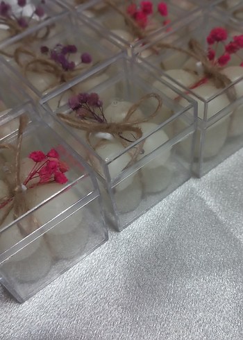 buble mum pleksi kutuda hediyelik cipso cicek suslu - Görsel 2