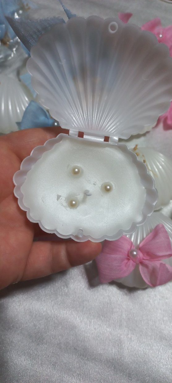 İnci Detaylı Pembe yada mavi olabilir  Fiyonklu mum hediyelik - Görsel 3