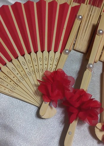 Kırmızı kina Düğün Yelpazesi - Görsel 5