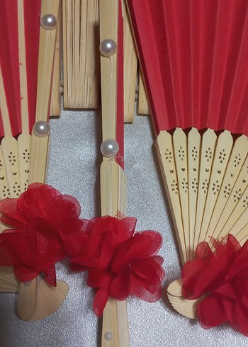 Kırmızı kina Düğün Yelpazesi - Görsel 3