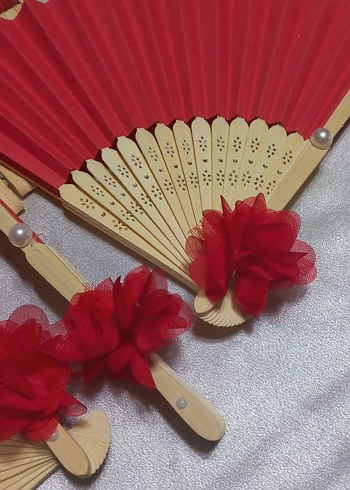 Kırmızı kina Düğün Yelpazesi - Görsel 4