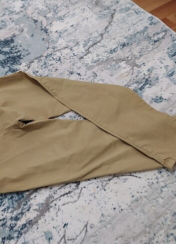 11-12 Yaş Beden camel Renk Erkek çocuk canvars keten pantolon