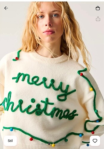 Pull and Bear Yılbaşı temalı kazak