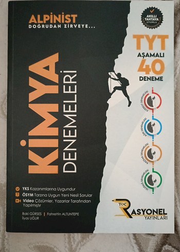 Rasyonel yayınları Alpinist TYT Aşamalı 40 Kimya Denemesi