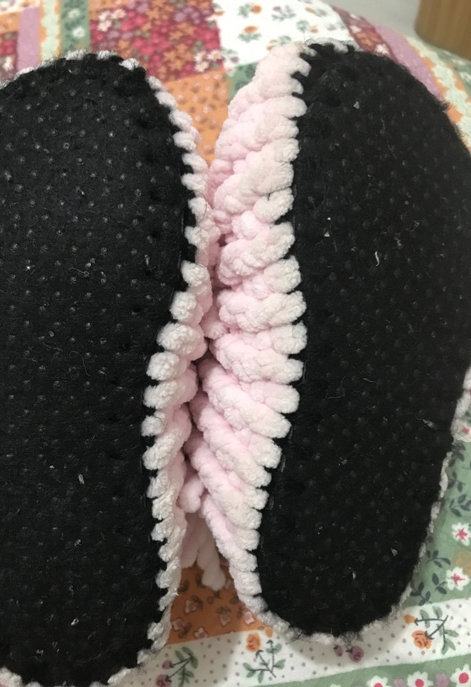 Kız Çocukları için Pembe Örgü Sıcak Terlik - Görsel 3